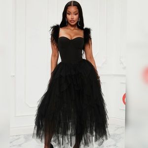 Sold out NWT Fashion Nova Camilla Tulle Maxi Dress Sz SM  black